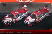 COMMODORE: A set of two 1:43 scale Autoart Holden Commodore VY HRT 2004 as race by Brock/Plato, #05 and Skaife/Kelly, #2, with COA numbered 1979/2168, in fitted box - 2
