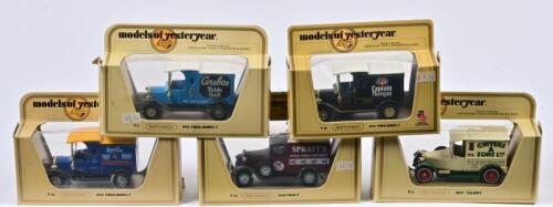 COMMERCIAL VEHICLES: Five 1:35 scale Matchbox COMMERCIAL vehicles as Ford Model A 1930, Ford Model T 1912, Talbot 1927, models of yesteryear, in fitted box