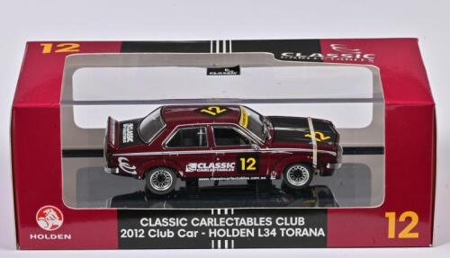 TORANA: A 1:43 scale Classic Carlectables Holden L34 Torana in 2012 Club Car, #12, in fitted box