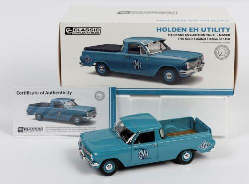 EH UTILITY: A limited edition 1:18 scale Classic Carlectables Holden EH Utility, Heritage collection No 01-NASCO, with COA numbered 279/1450, in fitted box