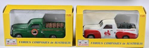 FJ UTILITY: Two 1:25 scale Mint and Boxed Collectible Models Holden FJ Utility, Famous Companies in Australia, in fitted box