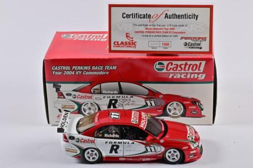 COMMODORE: A limited edition 1:18 scale Classic Carlectables Holden Commodore VY as race by Richards in 2004 Castrol Perkins Race Team, #11, with COA numbered 1255/1500, in fitted box with copy of COA glued to box (SALEROOM NOTICE)