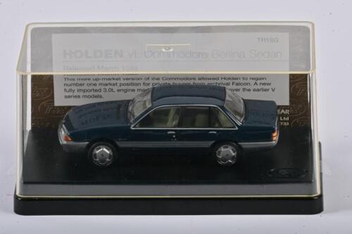 COMMODORE: A 1:43 scale Trax Holden VL Commodore Berlina Sedan 1986, TR16G, in perspex case