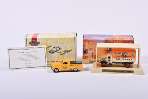 PICKUP TRUCK: Two 1:43 scale Matchbox Pickup Truck as 1951 FX Holden 'Mr Fixit', ref YYM 38035 and 1932 Mercedes Benz L5, ref YGB06, in fitted box