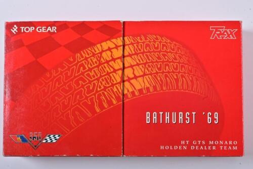 HOLDEN: A set of two 1:43 scale Trax Holden HT GTS Monaro commemorating the exciting 1969 Bathurst finish, TRS19, in fitted box signed by P/Brock and C/Bond, with team brock sticker signed by Brock