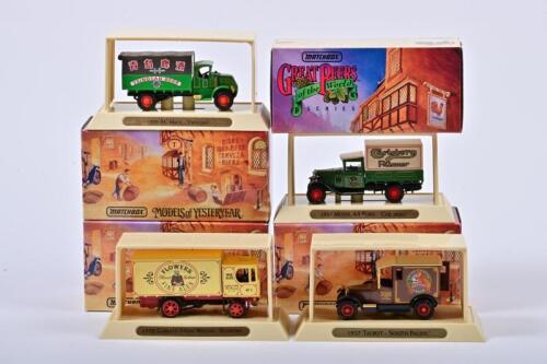 COMMERCIAL VEHICLES: Four 1:43 scale Matchbox COMMERCIAL Vehicles including 1932 Ford Model AA/1920 AC Mack/1929 Garrett Steam Wagon/1927 Talbot, Models of YesterYear, YGB05/YGB23/YGB15/YGB10, in double fitted box