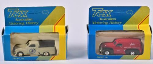 HOLDEN: Two 1:43 scale Trax Holden FJ Utility, FJ Holden Gilbarco Van, in fitted box
