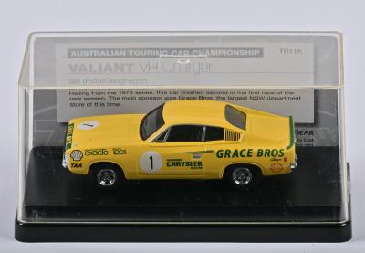 VALIANT: A 1:43 scale Trax Valiant VH Charger, #1, as race by Pete Geoghegan in ATCC, TR11K, in perspex case