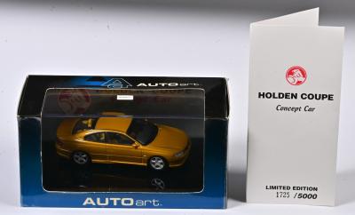 HOLDEN: A 1:43 scale Autoart Holden Coupe Concept car, metallic mustard, in fitted box