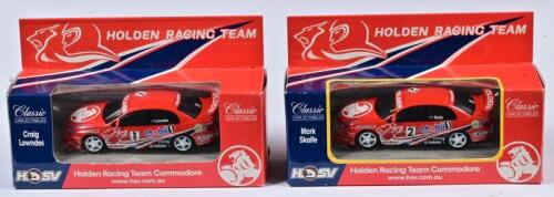 HOLDEN RACING TEAM: Two 1:43 scale Classic Carlectables Holden Commodore as race by C.Lowndes and M.Skaife, #1/#2, in fitted box