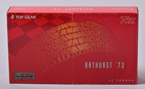 TORANA: A set of two 1:43 scale Trax Holden LJ Torana commemorating the exciting 1972 Bathurst finish, TRS8, in fitted box signed by P/Brock and C/Bond