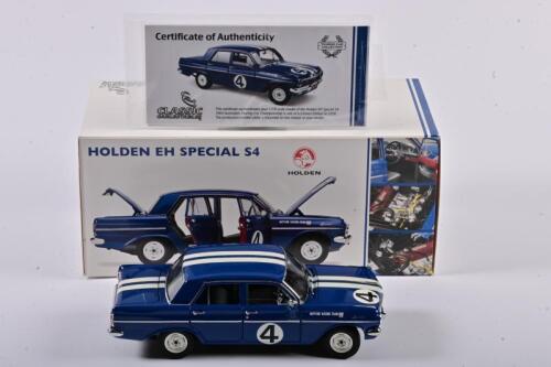 HOLDEN: A limited edition 1:18 scale Classic Carlectables Holden EH Special S4 in 1964 ATCC, #4, with COA numbered 2041/2250, right rear view mirror fixed with glue, in double fitted box