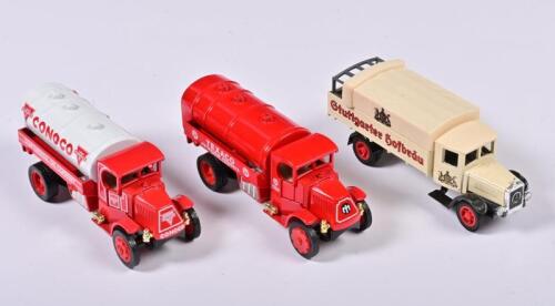 COMMERCIAL VEHICLES: Three 1:60 scale Matchbox COMMERCIAL Vehicles including 1930 Mack Tanker/ 1932 Mercedes Benz L5, Models of YesterYear, Y6/Y23/, not box