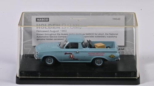 HOLDEN: A 1:43 scale Trax Holden EH Utility in 1963, light blue, TR54E, in perspex case