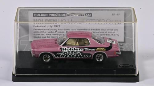 MONARO: A 1:43 scale Trax Holden HQ Monaro GTS 350 Coupe 1971, Holden Precision Driving Team, TR18F, in perspex case