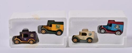 AMERICAN MICRO BREWERIES: Two sets of two 1:60 scale Matchbox American Micro Breweries Collection, COMMERCIAL vehicles with livery as Amber Ale/Anderson Valley/SeaDog/Alaska, in fitted box