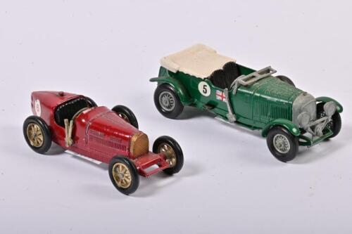BUGATTI/BENTLEY: Two Mini Models of Yesteryear 1929 4 litre Bentley and 1926 Bugatti Type 35 by Lesney, made in England, no box