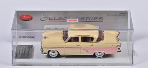CHRYSLER: A limited edition 1:43 scale Trax Select Series Chrysler Royal AP1 Sedan 1957, rustic tan/salmon, TSS06, in perspex case