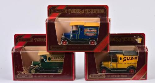 FORD: Three 1:35 scale Matchbox COMMERCIAL Vehicles including 1912 Ford Model T, Models of YesterYear, Y12, in fitted box