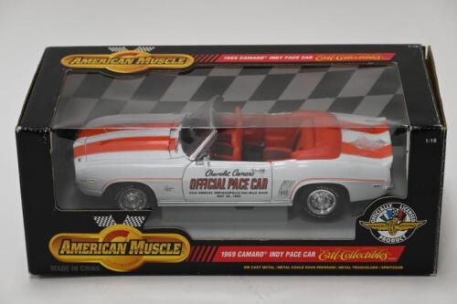 CAMARO: A 1:18 scale American Muscle Chevrolet Camaro official Pace Car in the 1969 53rd Annual Indianapolis 500 mile race, in fitted window box