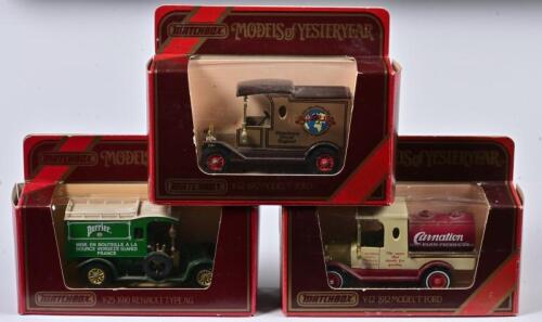 COMMERCIAL VEHICLES: Three 1:35 scale Matchbox COMMERCIAL Vehicles including 1910 Renault Type AG/ 1912 Ford Model T, Models of YesterYear, Y25/Y12, in fitted box