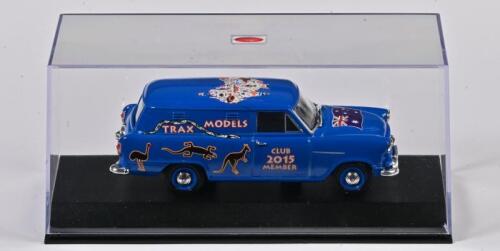 HOLDEN: A 1:43 scale Trax Holden FJ Van, blue, club 2015 member, in perspex case