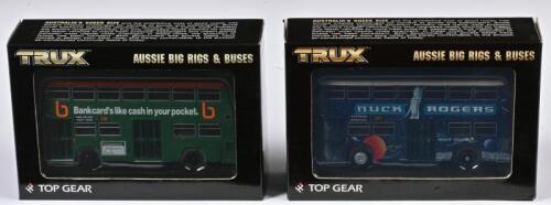 DECKER BUS: Two 1:76 scale Trux 1970 Sydney Atlantean double Decker Bus, TX17E/TX17B, in fitted box