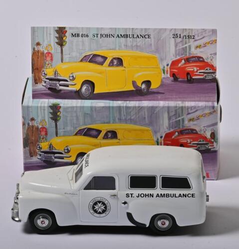 HOLDEN FJ: A limited edition 1:25 scale Mint and Boxed Collectible Models Holden FJ Van St John Ambulance, MB016, with COA numbered 251/1512, in fitted box