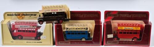 COMMERCIAL VEHICLES: Four 1:72 scale Matchbox COMMERCIAL vehicles as Aec Omnibus 1922/A.E.C Type 'S' 1922, models of yesteryear, in fitted box