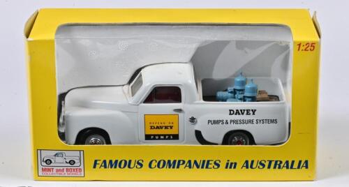 HOLDEN: A 1:25 scale Holden FJ Utility by Mint and Boxed, Famous Companies in Australia, Davey Pumps, in fitted box