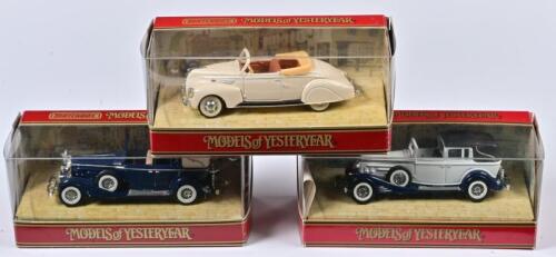 CADILLAC/LINCOLN: Three 1:43 scale Matchbox Classic cars as Cadillac 452 V16 1933/Lincoln Zephyr 1938, Y-34B/Y-34/Y64, in fitted box