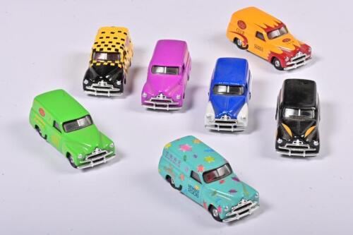 FJ HOLDEN: Seven 1:43 scale Trax Holden FJ Panel Van, mix of colors, club member 2001-2007, no box