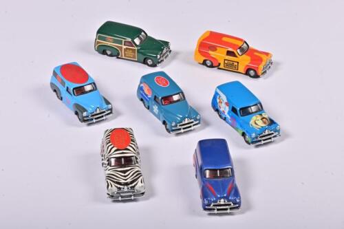 FJ HOLDEN: Seven 1:43 scale Trax Holden FJ Panel Van, mix of colors, club member 2008-2014, no box