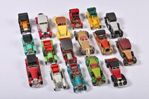 MATCHBOX MINIS: Seventeen 1:43 scale Matchbox from 1909-1940, models of yesteryear, Bugatti/Opel/Rolls Royce/Mercedes Benz and others, no box