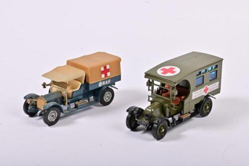 RENAULT/CROSSLEY: Two 1:43 scale Matchbox Renault 1986 Red Cross, limited edition and 1918 Crossley R.A.F Tender Red Cross, no box
