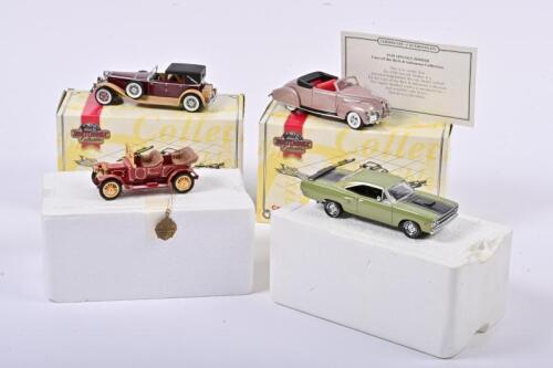 MODELS OF YESTERYEAR: Four 1:43 scale Matchbox including 1911 Daimler A12/ 1938 Lincoln Zephyr/ 1930 Dussy J/1970 Plymouth Road, Models of Yesteryear, in fitted box