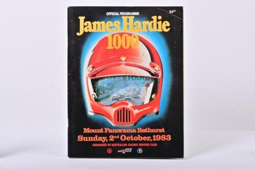 JAMES HARDIE: A signed edition of 'James Hardie 1000' Official Programme from Sunday, 2nd October, 1983. Peter Brock, Larry Perkins, John Harvey signatures