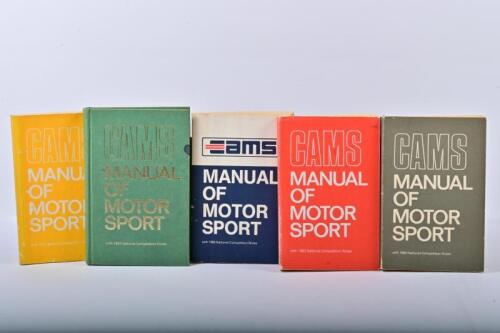 CAMS: Five consecutive editions of 'CAMS MANUAL OF MOTOR SPORT'. Years 1982 - 1986