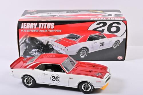 PONTIAC: A 1:18 scale ACME 1968 PONTIAC Trans AM Firebird Tribute (A1805210). Jerry Titus