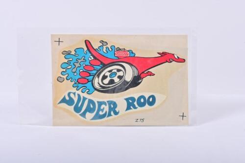 SUPER ROO: An original 1970's 'SUPER ROO' decal. With original application instructions