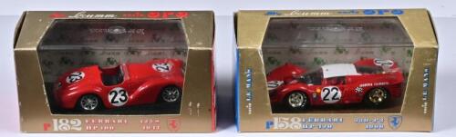 FERRARI: Two 1:43 Brumm Ferrari diecast models. 1966 Ferrari 330 P3 HP 420 (r158) & 1947 Ferrari 125S HP 100 (r182)