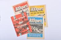 RODDING/DRAG RACING: Four publications relating to Hot Rodding and Drag Racing. Three 1970 issues of 'RODsports' & Summer '72-'73 HUME AUTOQUIP CATALOGUE