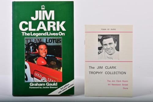 CLARK: Two Jim Clark related items. 'JIM CLARK' hardcover book by Graham Gauld & 1960's/1970's 'THE JIM CLARK TROPHY COLLECTION' booklet