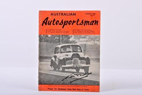 BEECHEY: A August 1963 edition of 'AUSTRALIAN Autosportsman' featuring Norm Beechey racing a Holden 48/215. Front cover signed by Norm Beechey