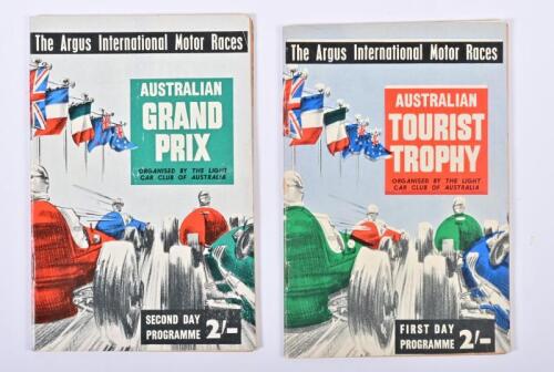 AUSTRALIAN GRAND PRIX: A set of 1956, November 25th - December 2nd 'AUSTRALIAN TOURIST TROPHY' (First Day) & 'AUSTRALIAN GRAND PRIX' (Second Day) Official Programmes