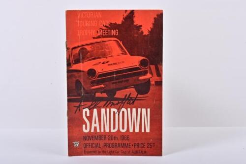 MOFFAT: A November 20th. 1966 'SANDOWN' Official Programme. Front cover signed by Allan Moffat