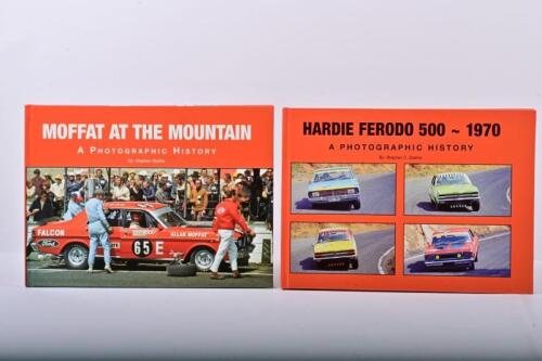 BATHURST: Two hardcover books by Stephen Stathis providing a photographic history of Bathurst, Mt Panorama. 'MOFFAT AT THE MOUNTAIN' & 'HARDIE FERODO 500 - 1970'. Limited Editions
