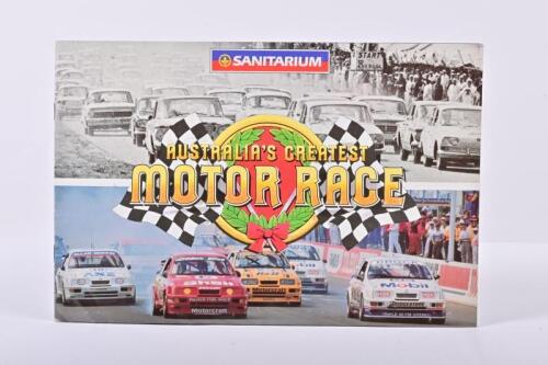AUSTRALIA'S GREATEST MOTOR RACE: A rare and unusual 'AUSTRALIA'S GREATEST MOTOR RACE' 30th Anniversary Sanitarium card series book. Complete with all cards. Circa 1980's