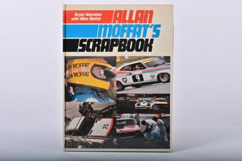 MOFFAT: An excellent copy of 'ALLAN MOFFAT'S SCRAPBOOK' hardcover book. Very rare autographs sets from Jacky Ickx, Alan Hamilton and Colin Bond & Lee Dykstra and Fred Gibson. Two Allan Moffat signatures