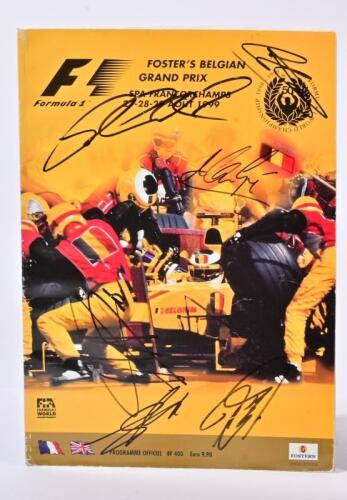 FORMULA 1: A autographed formula one programme from&nbsp;the 1999 Belgian GP race.